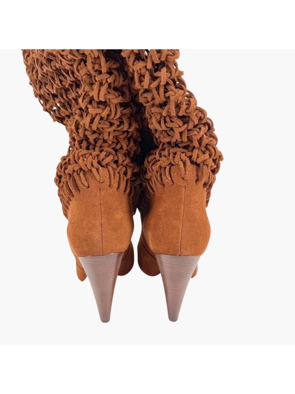 Saint Laurent Niki Twine Soho Slouchy Knee Boot Brown Suede Western Size 38 US 8 - Picture 12 of 14